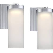 Outdoor wall lighting gives that first key impression when guests visit. Possini Euro Design Modern Outdoor Wall Light Fixtures Set Of 2 Led Silver 10 1 2 Open Bottom Frosted Glass For House Porch Patio Target