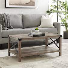 Cj coyote_sc the gray barn. Walker Edison Furniture Company Urban Industrial 40 In Gray Wash Medium Rectangle Mdf Coffee Table With Shelf Hdf40mxctgw The Home Depot