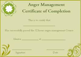 Anger Management Certificate Of Completion Template Certificate Of Completion Template Certificate Of Completion Certificate Templates