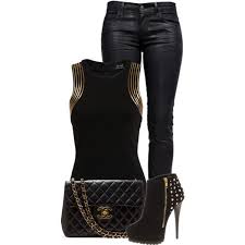 Black And Gold Casual Outfits For Ladies Gold And Black Fashion Fashion Night My Style