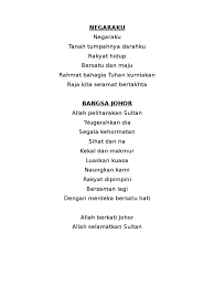 S'lama hidupku aku setia padamu. Negaraku Dan Bangsa Johor Lirik Lagu