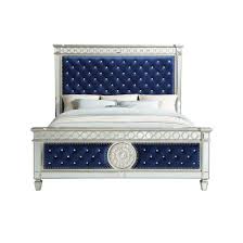 Over 3,000 bedroom sets great selection & price free shipping on prime eligible orders. Buy Acme Varian Queen Panel Bedroom Set 5 Pcs In Blue Silver Mirrored Velvet Online