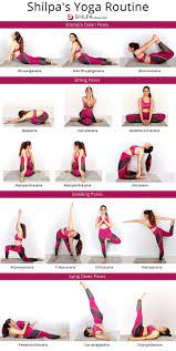 Browse our illustrated yoga pose library, with a collection of seated and standing poses, beginner poses, advanced poses and twists. Shilpa S Yoga Routine Basic Yoga Poses Chart For Beginners