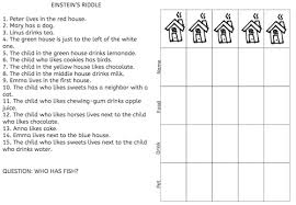 We see the puzzle and make a choice either to ignore it or to puzzle it people — adults and students — who are new to these puzzles often get stumped at this point. Manual Who Owns The Fish How To Solve The Einstein Riddle And Other Logic Puzzles