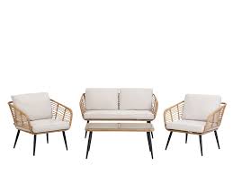 For your main piece of garden furniture we would highly recommend a corner sofa. 4 Seater Rattan Garden Sofa Set Beige Corinth Beliani De