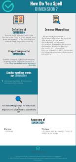 Correct Spelling For Dimension Infographic Spellchecker Net