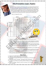 Maybe you would like to learn more about one of these? Logic Puzzle Esl Worksheet By Wolfy