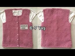 Damla Cocuk Yelegi Yapimi 6 7 Yas Tunus Isi Kare Yakali Tek Renk Kolay Bebek Yelek Tarifi Youtube Mens Tops Crochet Baby Women