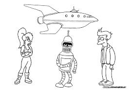 Simple futurama coloring page for children. Futurama Coloring Pages Coloring Pages Cartoon Coloring Pages Coloring Books