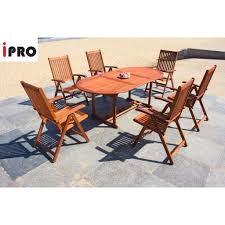 Get set for folding garden furniture at argos. Ipro Wooden Dining Table Set Garden Furniture Extendable Table Foldable Chair Meja Makan Vanamo Set 6 Seater Shopee Malaysia