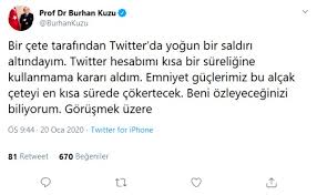 Bakanlar kurulu'nun açıklanması üzerine yandaş gazeteci ersoy dede twitter hesabından olsun be burhan. Burhan Kuzu Dan Sosyal Medya Karari Twitter Hesabimi Kisa Bir Sureligine Kullanmama Karari Aldim Son Dakika