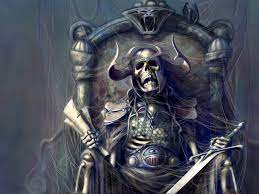 Dead king sits in throne room. Undead King On Throne Wallpaper Fantasy Art Angels Skeleton King Skull Art
