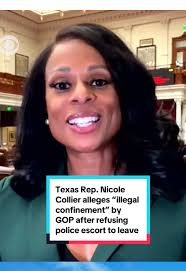 Rep. Nicole Collier, the Democratic state lawmaker who spent Monday night  inside the Texas Capitol, is asking a court to let her exit the building,  alleging she's facing "illegal restraint by the ...