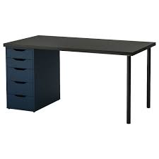 Linnmon Alex Table Black Brown Blue Ikea Ikea Drawer Unit Black Desk