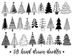 Christmas Tree Clipart Hand Drawn Christmas By Pixel Garden Designs Teachers Pay Teachers Tree Doodle Christmas Doodles Christmas Tree Clipart
