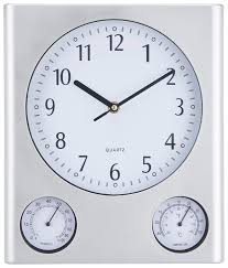 Dabei hat das ziffernblatt einen durchmesser von ca. Wanduhr Mit Anzeige Fur Feuchtigkeit Temperatur