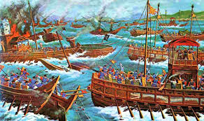 Battle Of Noryang The Last Major Battle Of The Japanese Invasions Of Korea 1592 1598 Fought Between The Japanese Navy And The Combined Fleets Of Geschiedenis
