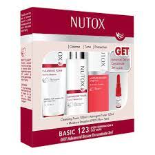 Nutox basic 123 (for combination & oily skin) cleansing foam 100ml + toner 125ml. Nutox Basic 123 Set Plus Serum Healthybeauty365