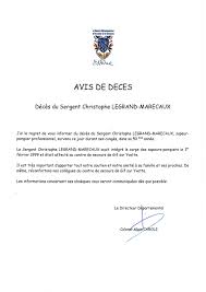 Me poser les bonnes questions. Avis De Deces Du Sgt Christophe Legrand Marecaux 12 08 Aaspp91