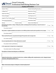 Drexel University Professional Staff Hiring Business Case Intended For New Hire Business Case Template In 2020 Business Case Template Business Case Business Template