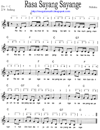 Not Angka Lagu Rasa Sayange Not Angka Lagu