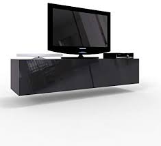 Check spelling or type a new query. Wall Mounted High Gloss Tv Cabinet Floating Entertainment Unit 140cm 140cm Black Amazon De Home Kitchen