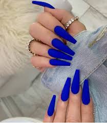 Acrylic nails coffin glitter blue coffin nails teal nails simple acrylic nails summer acrylic nails matte nails acrylic nail designs. Royal Blue Nail Color Blue Acrylic Nails Blue Coffin Nails Vibrant Nails