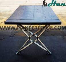 Ferforje Ozel Tasarim Yemek Masasi Wrought Iron Special Design Dining Table Ahsap Isciligi Fiskos Masalari Endustriyel Ic Mekanlar