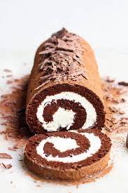 Chocolate Roll Cake With Marshmallow Fluff Filling The Sweet And Simple Kitchen Chocolate Roll Cake Chocolate Roll Roll Cake