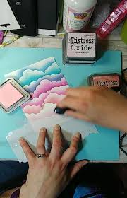 Samantha Ziegenfuss On Instagram In This Video I Ll Be Sharing My Handmade Cloud Stencil And In 2020 Cloud Stencil Distress Ink Techniques Card Making Techniques
