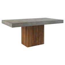 Gather friends family and even an extra guest or two around this striking. Cooper Modern Rectangular Grey Concrete Pedestal Outdoor Dining Table 31 D 40 D Kathy Kuo Home