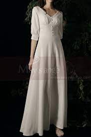 A fun way to look bohemian at a wedding is to wear a printed colourful coat over your formal dress. 3 4 Sleeve Closed Bohemian Style Wedding Dresses Off White