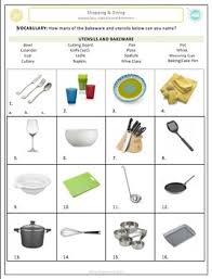 Shopping Dining A Utensils And Bakeware Vocabulary Adult Esl
