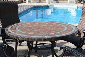 Whatever table you need, we can create it. Wineberry Stone Mosaic Top Dining Set Leisure Depot