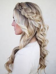 Crown Braid And Curls Hair Styles Long Hair Styles Braids For Long Hair