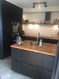 keuken met kastjes van ikea en een eiken houten blad wohnung kuche kuchen design kuchen ideen ikea