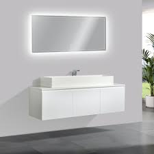 White bathroom furniture and storage including free standing bathroom cabinets, wall cabinets, wooden towel rails and accessories. Bathroom Furniture Set Luna 1600 Matte White Solid Surface Countertop Optional Washbasin And Mirror