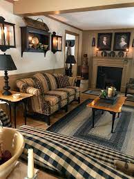 I Like This For A Family Room In The Basement Cozy And Inviting Room Countryprimitive P Cozy Living Room Design Colonial Living Room Primitive Living Room