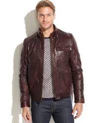 Emanuel Ungaro Leather Wind Resistant Moto Jacket Coats Jackets Men Macy S Mens Outfits Leather Jacket Bomber Jacket Fashion