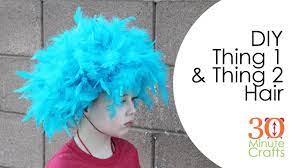 If all the trendy cuts and bold colors are not your thing, then this could be perfect. Diy Thing 1 Thing 2 Seuss Hair Youtube