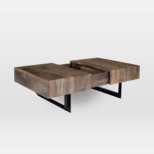 Modern Solid Wood Iron Storage Coffee Table Modern Wood Coffee Table Coffee Table Reclaimed Coffee Table