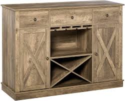 Featuring three spacious drawers, two cabinet with four adjustable shelves and pocket shelves with metal guards, this piece displays your dining room in a chic and organized fashion. Buy Homcom Farmhouse Sideboard Buffet Table Storage Cabinet With 3 Drawers X Shaped Wine Rack Stemware Holder Cabinets Online In Indonesia B091ht8yrm