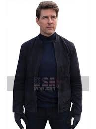 Mission Impossible 6 Fallout Tom Cruise Ethan Hunt Black Suede Leather Jacket Tom Cruise Mission Impossible 6 Mission Impossible