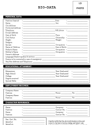 However, bio data forms are still useful even in today's generation where making the perfect pitch is important. 11 Free Bio Data Forms Templates Word Excel Fomats