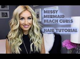 Messy Beach Mermaid Curls Hair Tutorial Hair Curling Tutorial Beach Waves Hair Tutorial Curls For Long Hair