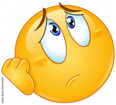 Worried or sad emoji emoticon resting his face on hand and looking up Stock Vector | Adobe Stock