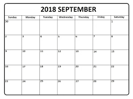 September Month Calendar 2018 Excel Calendar 2018 Calendar Calendar Word