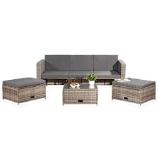 Die kubische form und die vernähten lederquadrate des josef hoffmann zweisitzsofa lassen dies klar erkennen. Tuin En Terras Lounge Gartenset Rattanmobel Polyrattan Sitzmobel Set Sofa Tisch 2 Hocker Braun Luxclusif Com
