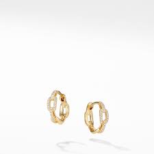 David yurman oval extra large link bracelet with gold | nordstrom. David Yurman Stax Chain Link Huggie Hoop Earrings With Diamonds In 18k Gold
