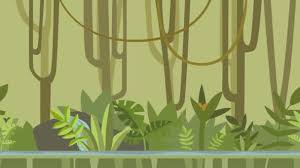 Animated Background Green Jungle Forest With River Flat Animation Parallax Footage Stock Footage